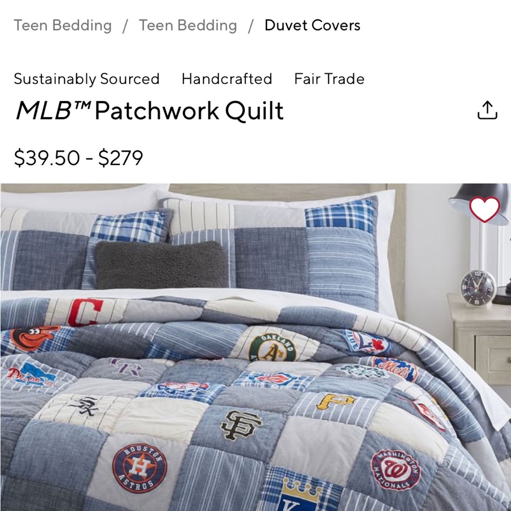 Pottery Barn Teen MLB Comforter and sheet set. Twin size from a smoke free home.
